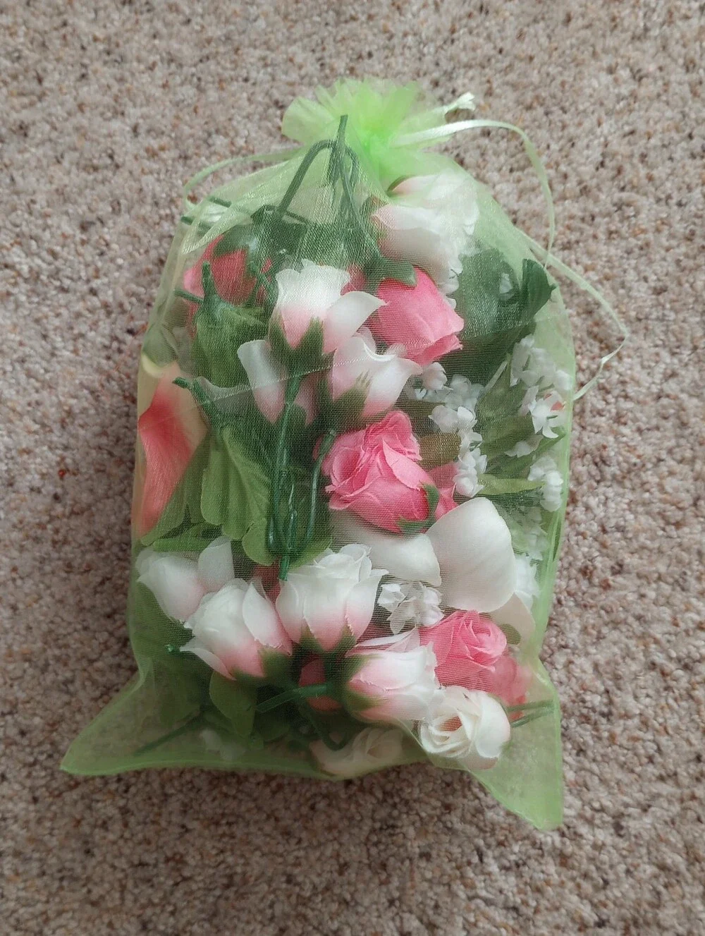Huge Lot Of Artificial / Faux Flowers Florals Pink White Roses Butterflies